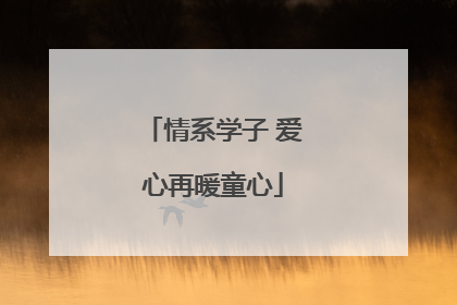 情系学子 爱心再暖童心