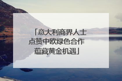 意大利商界人士点赞中欧绿色合作蕴藏黄金机遇