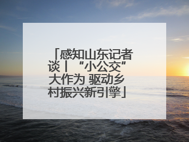 感知山东记者谈丨“小公交”大作为 驱动乡村振兴新引擎