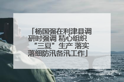 杨国强在利津县调研时强调 精心组织“三夏”生产 落实落细防汛备汛工作