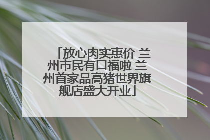 放心肉实惠价 兰州市民有口福啦 兰州首家品高猪世界旗舰店盛大开业