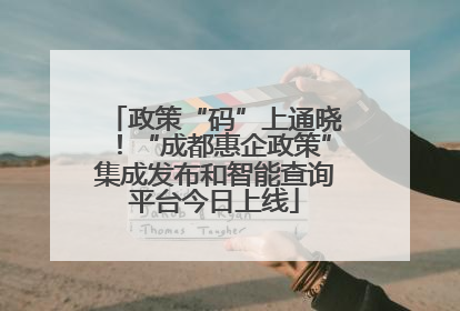 政策“码”上通晓！“成都惠企政策”集成发布和智能查询平台今日上线