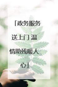 政务服务送上门 温情助残暖人心