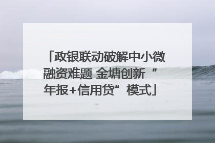 政银联动破解中小微融资难题 金塘创新“年报+信用贷”模式