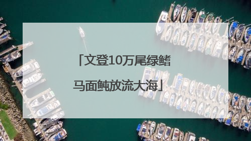 文登10万尾绿鳍马面鲀放流大海