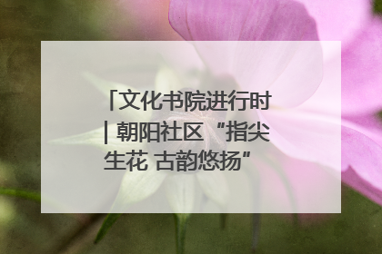 文化书院进行时｜朝阳社区“指尖生花 古韵悠扬”公益课堂开课了
