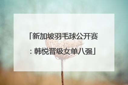 新加坡羽毛球公开赛：韩悦晋级女单八强