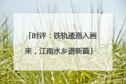 时评：铁轨逶迤入画来，江南水乡谱新篇