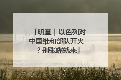 明查｜以色列对中国维和部队开火？别张嘴就来