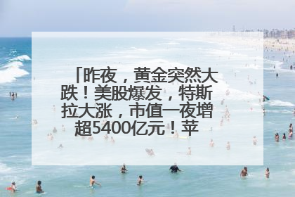 昨夜，黄金突然大跌！美股爆发，特斯拉大涨，市值一夜增超5400亿元！苹果传来大消息