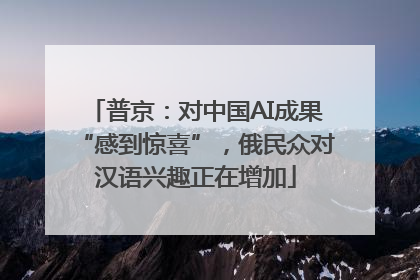 普京：对中国AI成果“感到惊喜”，俄民众对汉语兴趣正在增加