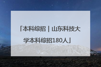 本科综招｜山东科技大学本科综招180人