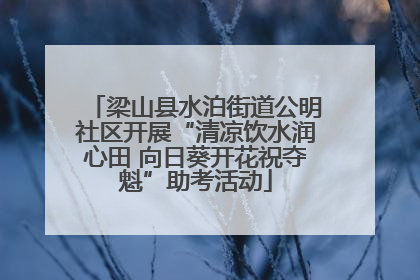梁山县水泊街道公明社区开展“清凉饮水润心田 向日葵开花祝夺魁”助考活动