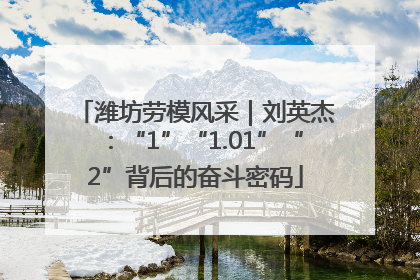 潍坊劳模风采｜刘英杰：“1”“1.01”“2”背后的奋斗密码