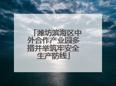潍坊滨海区中外合作产业园多措并举筑牢安全生产防线