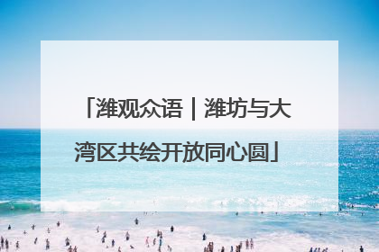 潍观众语｜潍坊与大湾区共绘开放同心圆