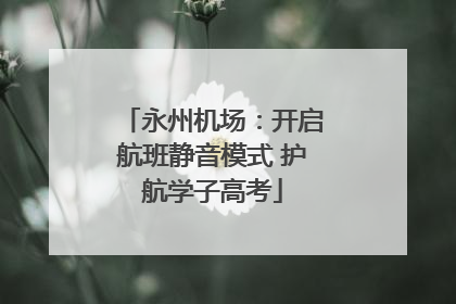 永州机场：开启航班静音模式 护航学子高考