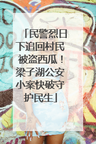 民警烈日下追回村民被盗西瓜！梁子湖公安小案快破守护民生