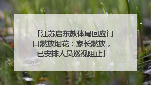 江苏启东教体局回应门口燃放烟花：家长燃放，已安排人员巡视阻止