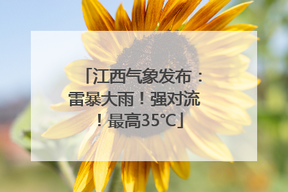 江西气象发布：雷暴大雨！强对流！最高35℃