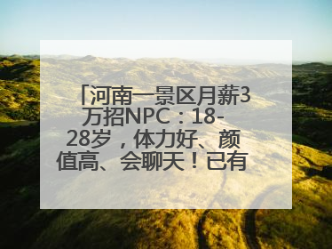 河南一景区月薪3万招NPC：18-28岁，体力好、颜值高、会聊天！已有1000多人应聘