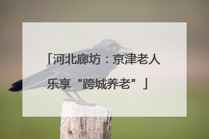 河北廊坊：京津老人乐享“跨城养老”