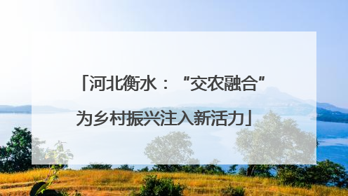 河北衡水：“交农融合”为乡村振兴注入新活力