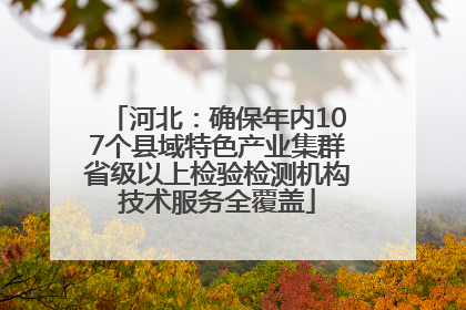 河北：确保年内107个县域特色产业集群省级以上检验检测机构技术服务全覆盖