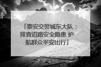 泰安交警城东大队：排查道路安全隐患 护航群众平安出行
