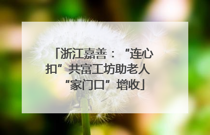 浙江嘉善：“连心扣”共富工坊助老人“家门口”增收