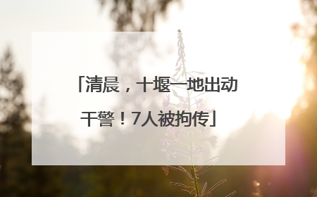 清晨，十堰一地出动干警！7人被拘传