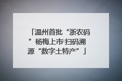 温州首批“浙农码”杨梅上市 扫码溯源“数字土特产”