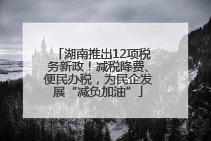 湖南推出12项税务新政！减税降费、便民办税，为民企发展“减负加油”
