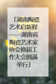 湖南陶瓷艺术启新程——湖南省陶瓷艺术家协会换届工作大会圆满举行