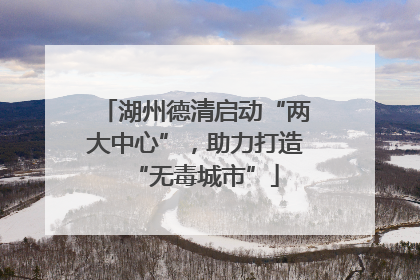 湖州德清启动“两大中心”，助力打造“无毒城市”