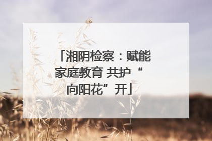 湘阴检察：赋能家庭教育 共护“向阳花”开
