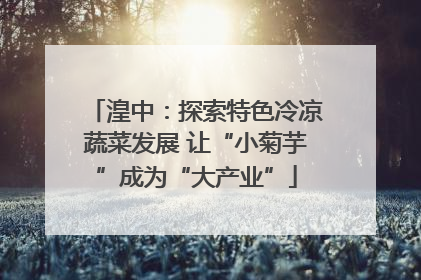湟中：探索特色冷凉蔬菜发展 让“小菊芋”成为“大产业”