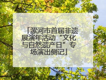 漯河市首届非遗展演年活动“文化与自然遗产日”专场演出侧记