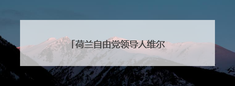 荷兰自由党领导人维尔德斯宣布退出联合政府