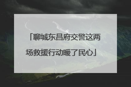 聊城东昌府交警这两场救援行动暖了民心