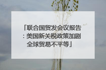 联合国贸发会议报告：美国新关税政策加剧全球贸易不平等