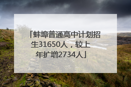 蚌埠普通高中计划招生31650人，较上年扩增2734人