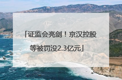 证监会亮剑！京汉控股等被罚没2.3亿元