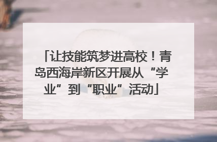 让技能筑梦进高校！青岛西海岸新区开展从“学业”到“职业”活动