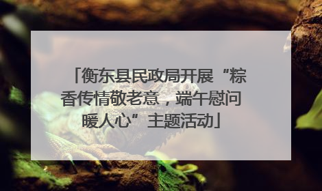衡东县民政局开展“粽香传情敬老意，端午慰问暖人心”主题活动