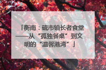 衡南：硫市镇长者食堂——从“孤独餐桌”到文明的“温馨港湾”