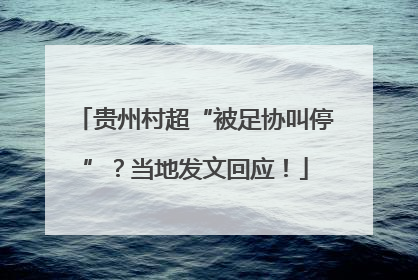 贵州村超“被足协叫停”？当地发文回应！