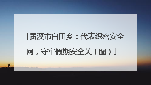 贵溪市白田乡：代表织密安全网，守牢假期安全关（图）