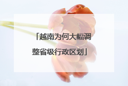 越南为何大幅调整省级行政区划