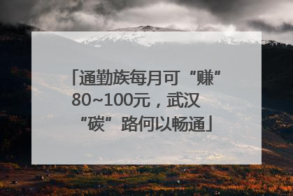 通勤族每月可“赚”80~100元，武汉“碳”路何以畅通
